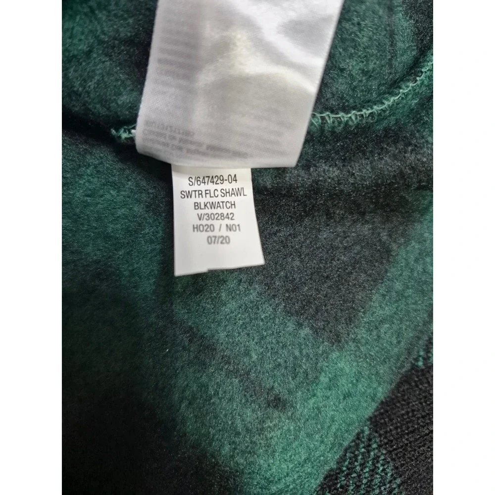 Old Navy Kids XL 14-16 Blackwatch Plaid Sweater Fleece Shawl Collar Pullover NEW